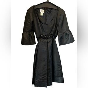 DONNA MORGAN SZ‎ 8 BLACK RHINESTONE EMBELLISHED POLY/NYLON COMBO SILK DRESS